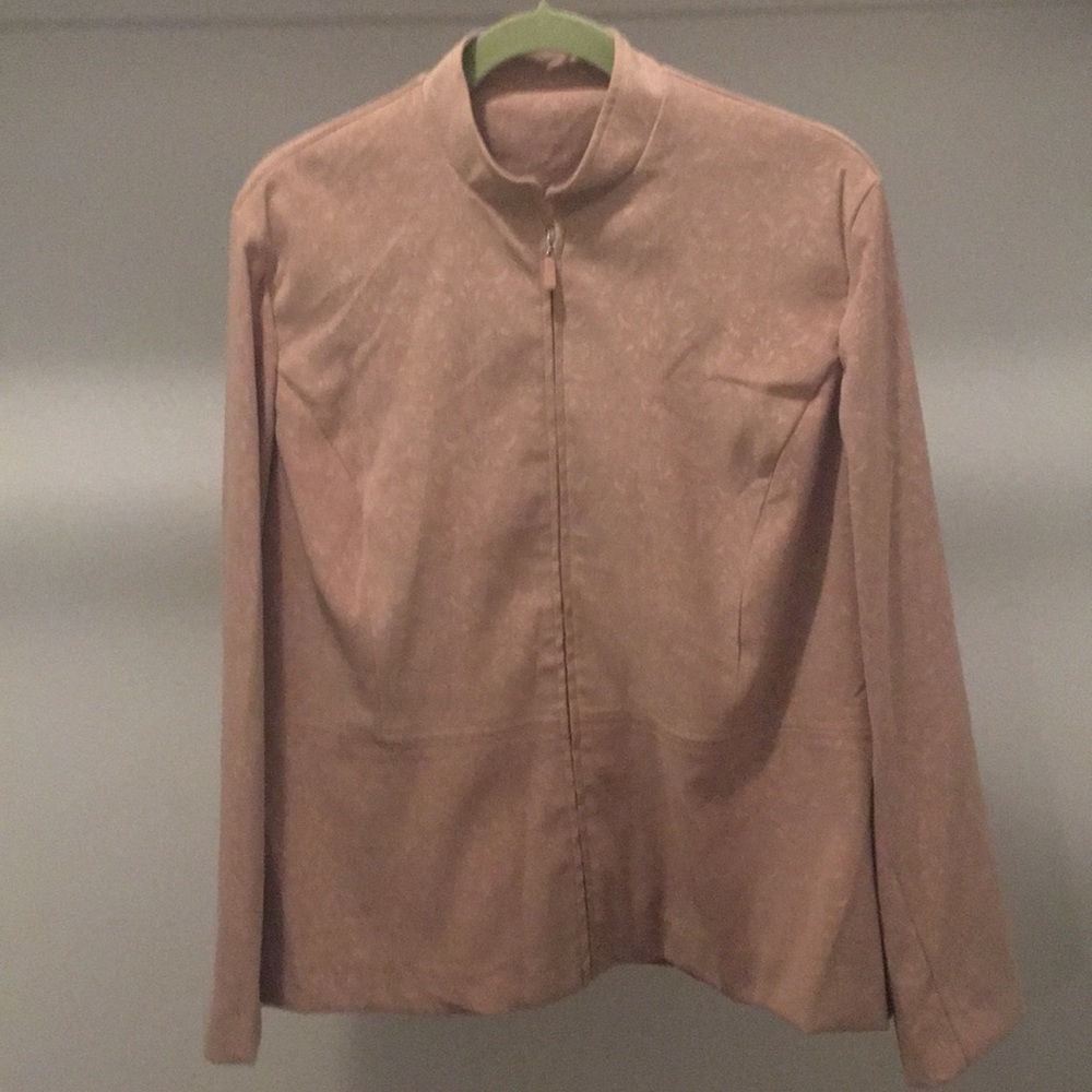 Beautiful tan zip up work top/jacket.